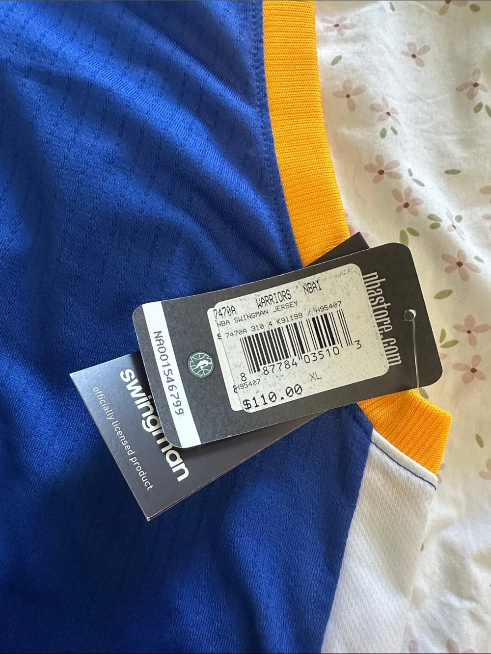 adidas Golden State Warriors Blue and Yellow #30 Curry Basketball Jersey